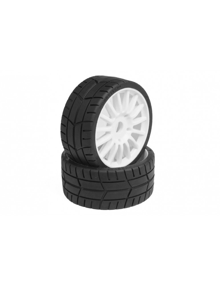 Challenge 1/8 Pre glued RALLY Tyres on whitek wheels