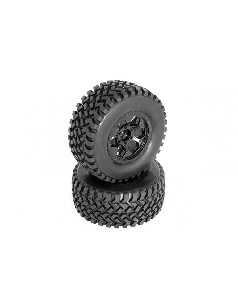 DB8SL and Short Course premounted tyres on black rims