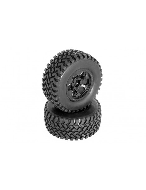 DB8SL and Short Course premounted tyres on black rims