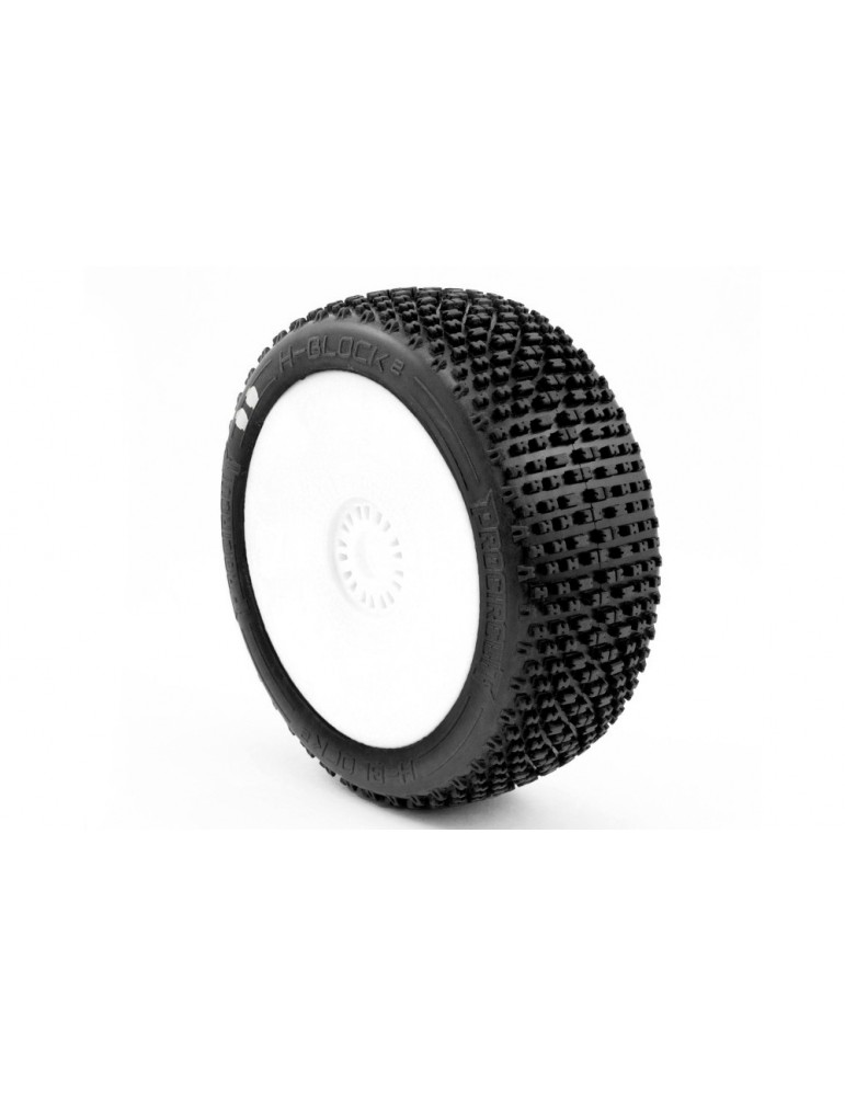 H-BLOCK V2 BUGGY S1 (SUPER SOFT) PRE-MOUNTED White, 2 Pcs.