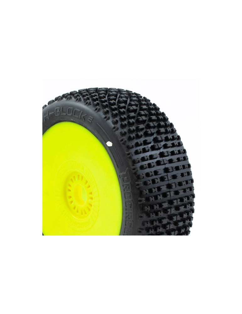 H-BLOCK V2 BUGGY C1 (SUPER SOFT) PRE-MOUNTED Yellow, 2 Pcs.