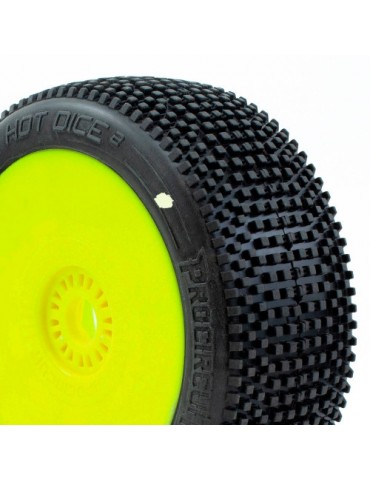 HOT DICE V2 BUGGY C1 (SUPER SOFT) PRE-MOUNTED Yellow, 2 pcs.