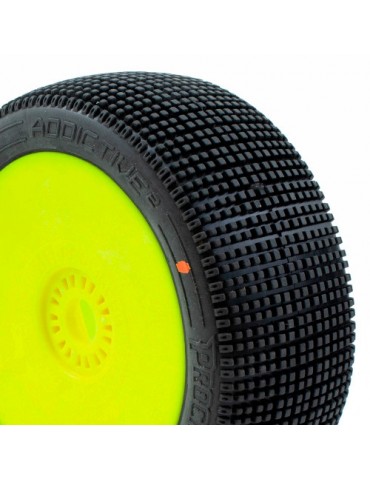 ADDICTIVE V2 BUGGY C3 (MEDIUM) PRE-MOUNTED Yellow, 2 Pcs.