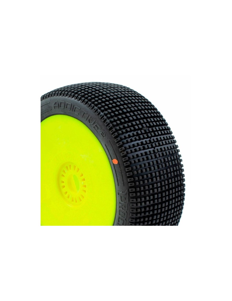 ADDICTIVE V2 BUGGY C3 (MEDIUM) PRE-MOUNTED Yellow, 2 Pcs.