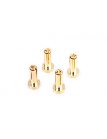 RC dalys WorksTeam 4 mm paauksuoti jungtukai 14 mm (4 vnt.)
