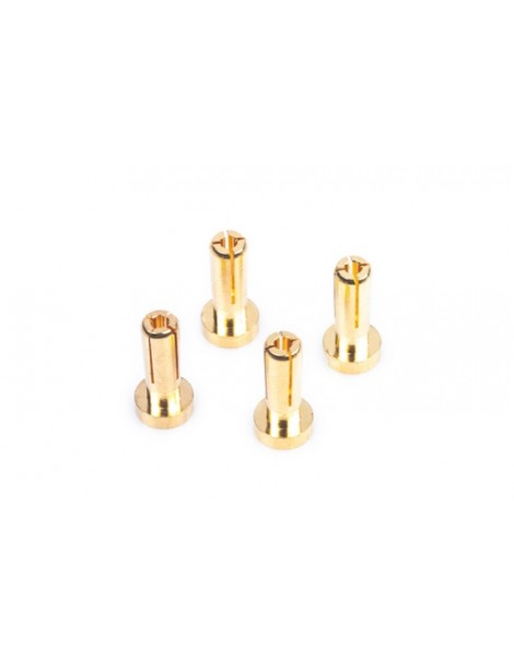 RC dalys WorksTeam 4 mm paauksuoti jungtukai 14 mm (4 vnt.)