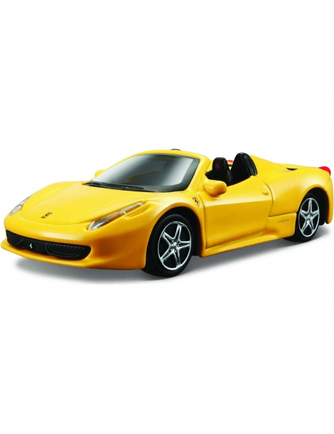 Bburago Ferrari 458 Spider 1:43 geltonos spalvos kolekcinis modeliukas