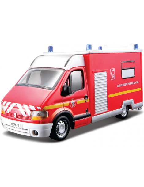 Bburago Renault Master 1:50 raudonas policijos automobilio modelis