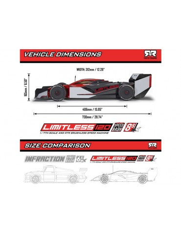 Arrma Limitless 1/7 8S BLX RC modelis raudona-juoda su Spektrum elektronika