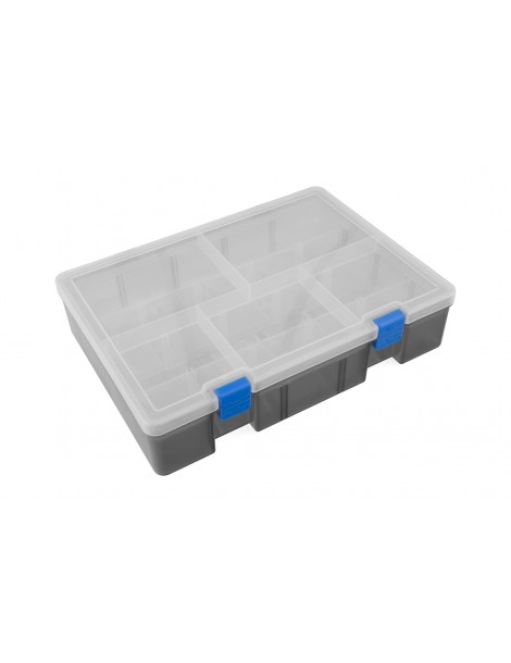 Dviejų sluoksnių detalių dėžutė 245×175×56 mm su įdėklu ir pertvaromis