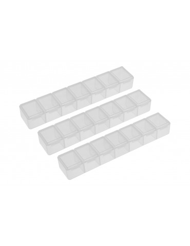 Detalių dėžutės su 7 skyriais 165×34×25 mm (3 vnt.)