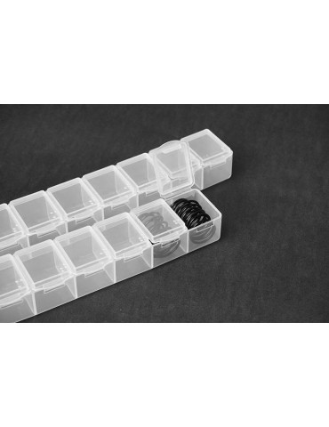 Detalių dėžutės su 7 skyriais 165×34×25 mm (3 vnt.)
