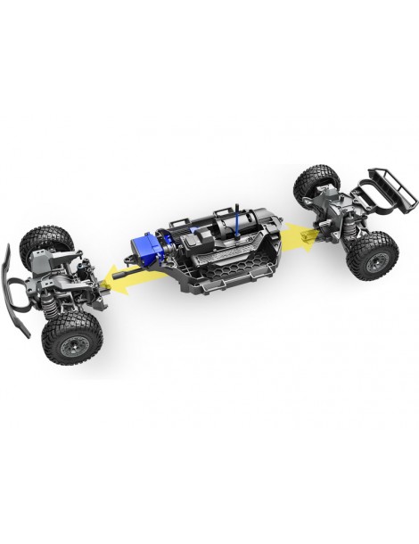 Traxxas Mini Slash 1:12 BL-2s 4WD RTR geltonas RC modelis