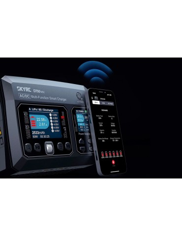 Įkroviklis SKY RC D750 MIX 1600W dvikanalis AC/DC RC akumuliatoriams