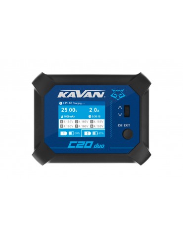 C20 Duo balansinis įkroviklis 2x100W dvikanalis AC/DC RC akumuliatoriams