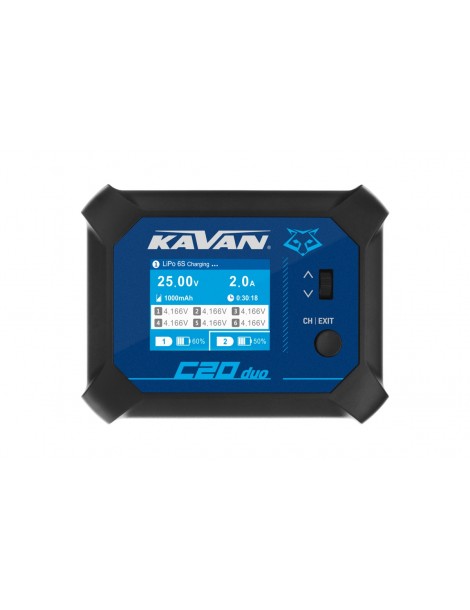C20 Duo balansinis įkroviklis 2x100W dvikanalis AC/DC RC akumuliatoriams