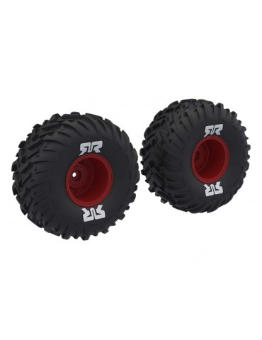 Arrma dBoots Cut Chevron MT Tire Set Glued, Red