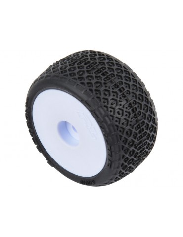Pro-Line 1/24 Electron 2.0 Buggy Tires Mounted 7mm White (4): Micro-B