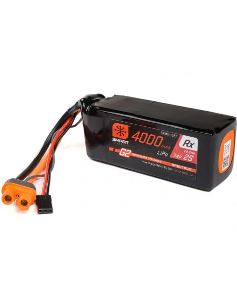Spektrum 7.4V 4000mAh 2S Smart G2 LiPo akumuliatorius RC imtuvams