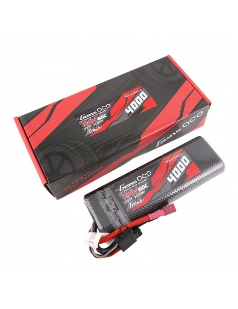 Gens Ace G-Tech 4000mAh 7.4V 60C 2S1P HardCase LiPo RC akumuliatorius su T-plug jungtimi