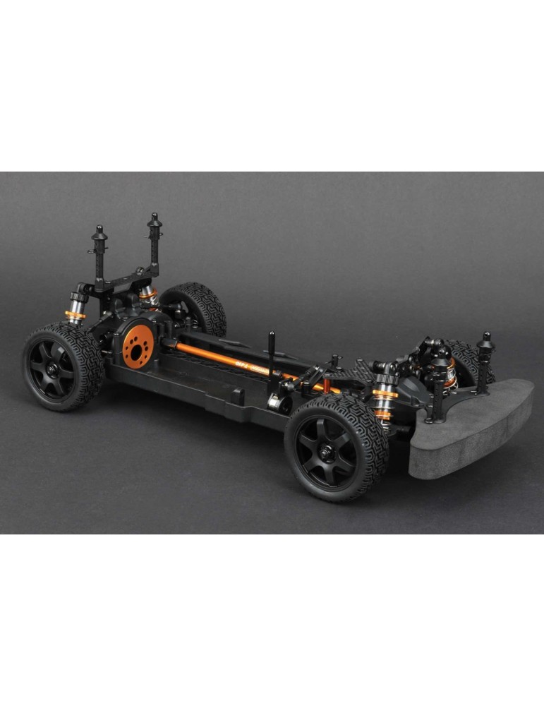 CARTEN T410 Rally 1:10 4WD RC touring važiuoklės rinkinys su aliuminio amortizatoriais ir rally padangomis
