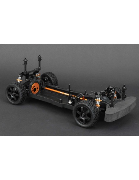 CARTEN T410 Rally 1:10 4WD RC touring važiuoklės rinkinys su aliuminio amortizatoriais ir rally padangomis