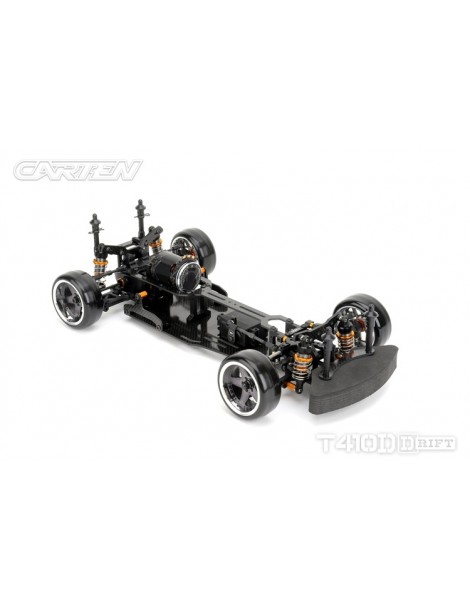 CARTEN T410D 1:10 RWD RC drift važiuoklės rinkinys iš anglies pluošto ir aliuminio