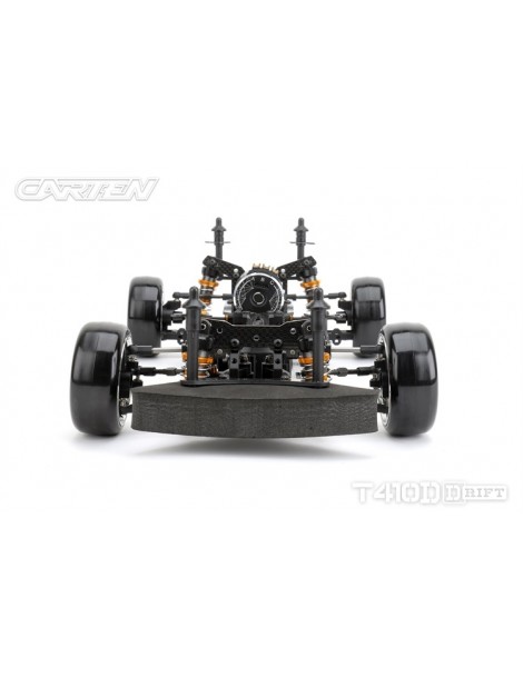 CARTEN T410D 1:10 RWD RC drift važiuoklės rinkinys iš anglies pluošto ir aliuminio