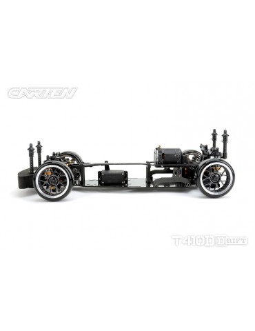 CARTEN T410D 1:10 RWD RC drift važiuoklės rinkinys iš anglies pluošto ir aliuminio