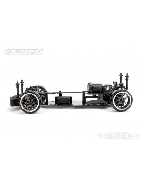 CARTEN T410D 1:10 RWD RC drift važiuoklės rinkinys iš anglies pluošto ir aliuminio