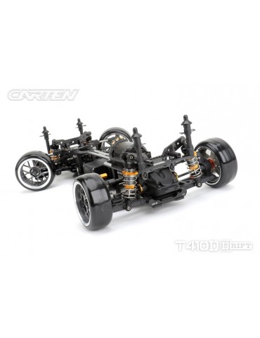 CARTEN T410D 1:10 RWD RC drift važiuoklės rinkinys iš anglies pluošto ir aliuminio