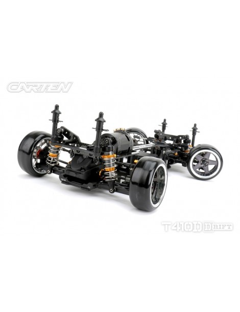 CARTEN T410D 1:10 RWD RC drift važiuoklės rinkinys iš anglies pluošto ir aliuminio