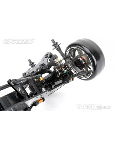 CARTEN T410D 1:10 RWD RC drift važiuoklės rinkinys iš anglies pluošto ir aliuminio