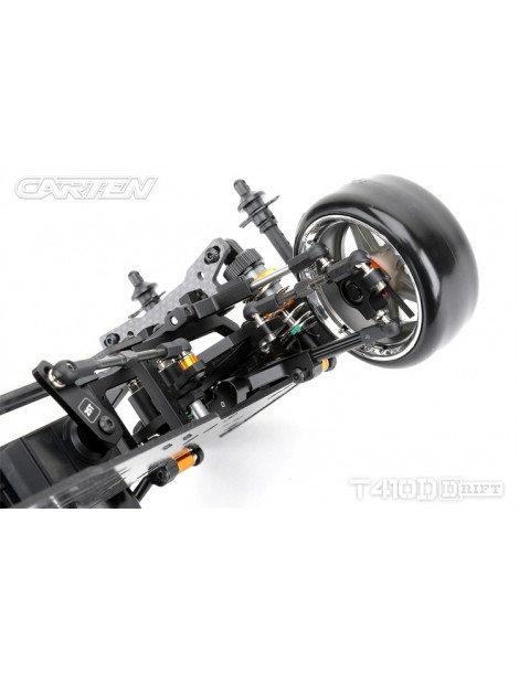 CARTEN T410D 1:10 RWD RC drift važiuoklės rinkinys iš anglies pluošto ir aliuminio