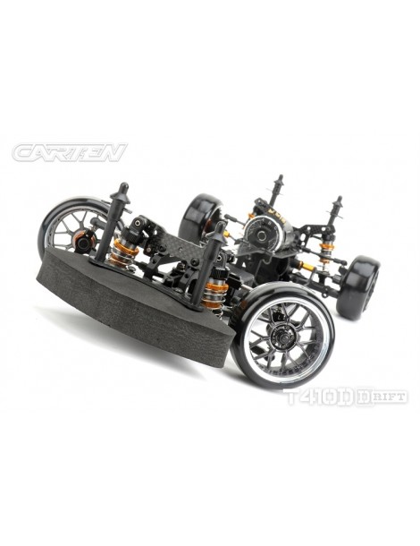 CARTEN T410D 1:10 RWD RC drift važiuoklės rinkinys iš anglies pluošto ir aliuminio