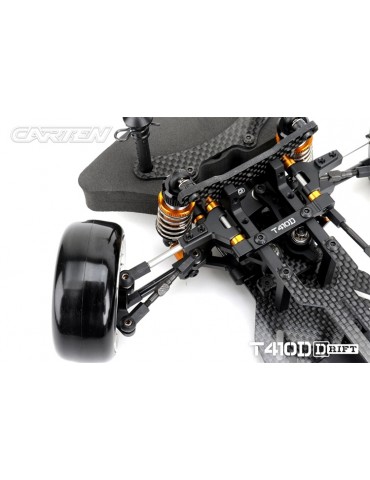 CARTEN T410D 1:10 RWD RC drift važiuoklės rinkinys iš anglies pluošto ir aliuminio