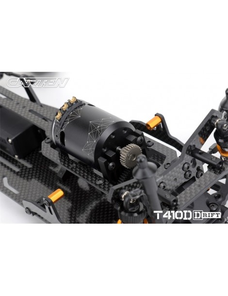 CARTEN T410D 1:10 RWD RC drift važiuoklės rinkinys iš anglies pluošto ir aliuminio