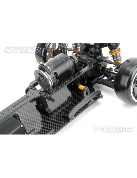 CARTEN T410D 1:10 RWD RC drift važiuoklės rinkinys iš anglies pluošto ir aliuminio