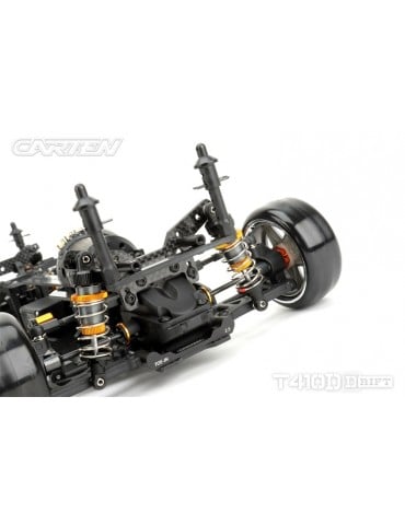 CARTEN T410D 1:10 RWD RC drift važiuoklės rinkinys iš anglies pluošto ir aliuminio