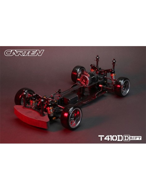 CARTEN T410D 1:10 RWD RC drift važiuoklės rinkinys iš anglies pluošto ir aliuminio