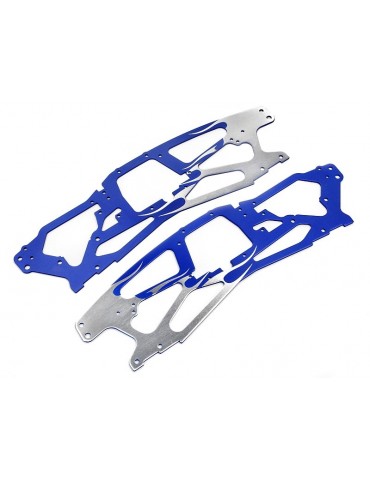 FLAMED TVP CUSTOM CHASSIS SILVER/BLUE/2PCS/SAVAGE