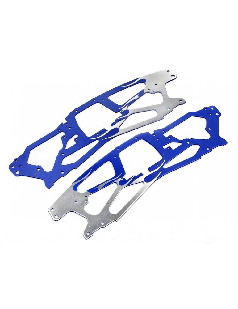 FLAMED TVP CUSTOM CHASSIS SILVER/BLUE/2PCS/SAVAGE