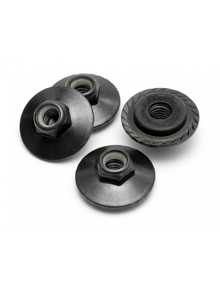 FLANGED LOCK NUT M5X8MM BLACK/4PCS)/CLOCKWISE