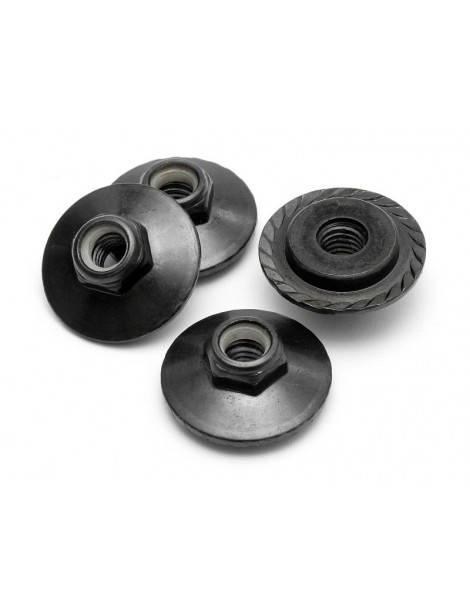 FLANGED LOCK NUT M5X8MM BLACK/4PCS)/CLOCKWISE
