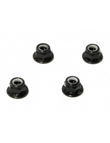 FLANGED LOCK NUT M5 (CLOCKWISE/BLACK/4pcs)
