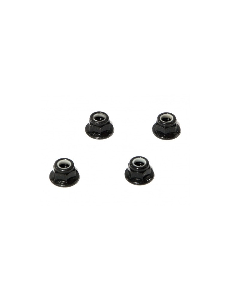 FLANGED LOCK NUT M5 (CLOCKWISE/BLACK/4pcs)
