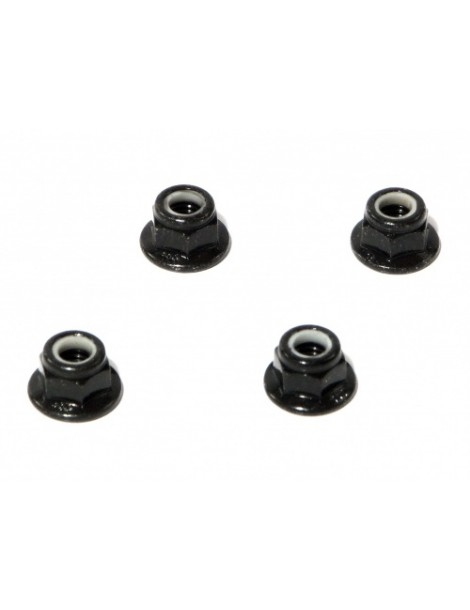 FLANGED LOCK NUT M5 (CLOCKWISE/BLACK/4pcs)