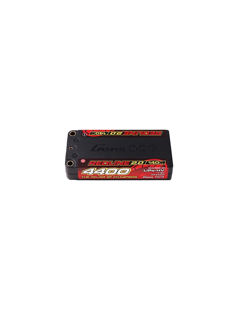 Gens ace Redline 2.0 Shorty LCG 4400mAh 7.6V 2S 140C HV LiPo akumuliatorius