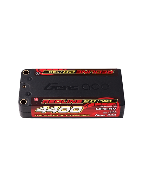 Gens ace Redline 2.0 Shorty LCG 4400mAh 7.6V 2S 140C HV LiPo akumuliatorius