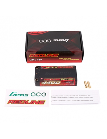 Gens ace Redline 2.0 Shorty LCG 4400mAh 7.6V 2S 140C HV LiPo akumuliatorius